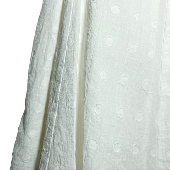 Innika Choo White Embroidered Floral Puff Sleeve Full Button Madonna Mini Dress - Picture 10 of 16